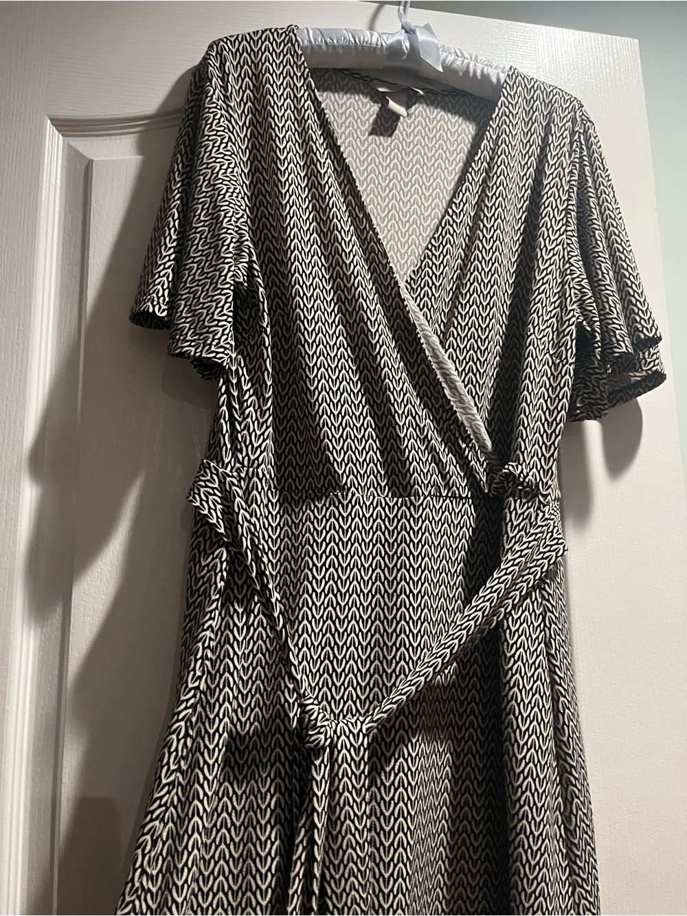 Mexx Black and White Printed Maxi Wrap Dress
